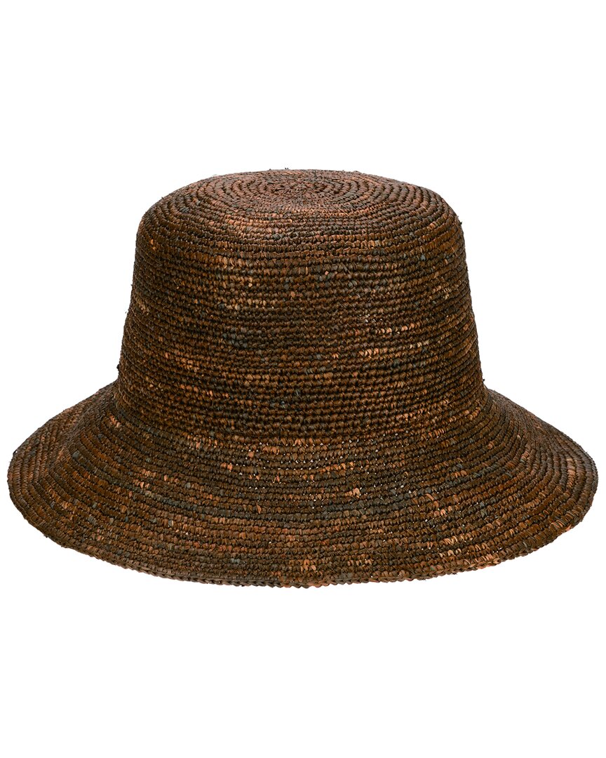 San Diego Hat Company Weekend Crochet Raffia Bucket Hat In Brown