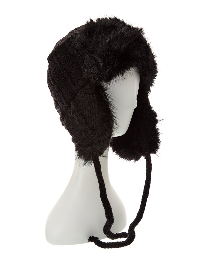 Surell Accessories Sweater Knit Trooper Hat In Black