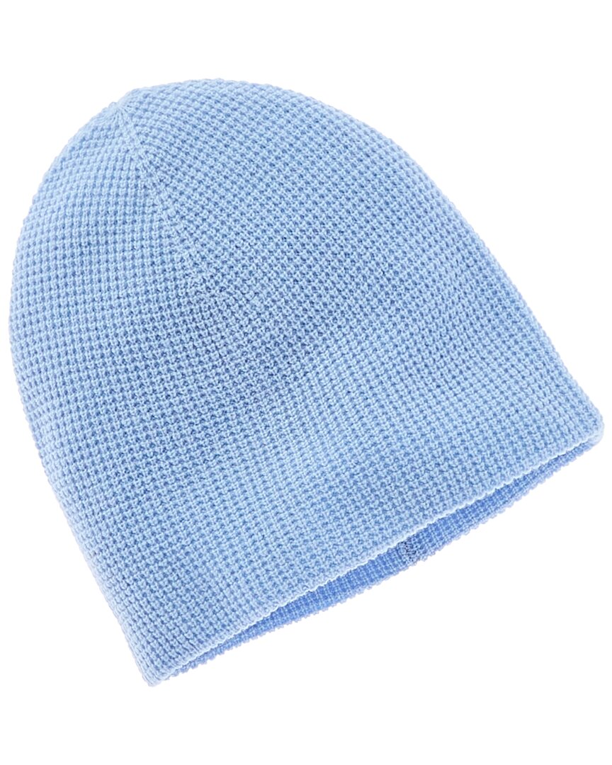 Phenix Waffle Knit Double Layer Cashmere Hat In Blue
