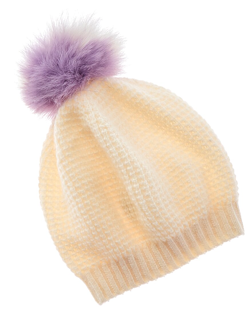 Shop Portolano Stitched Cashmere Hat In White
