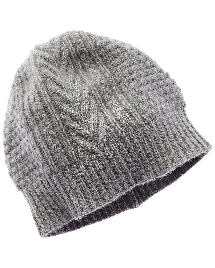 Portolano Stitched Cashmere Beanie In Grey