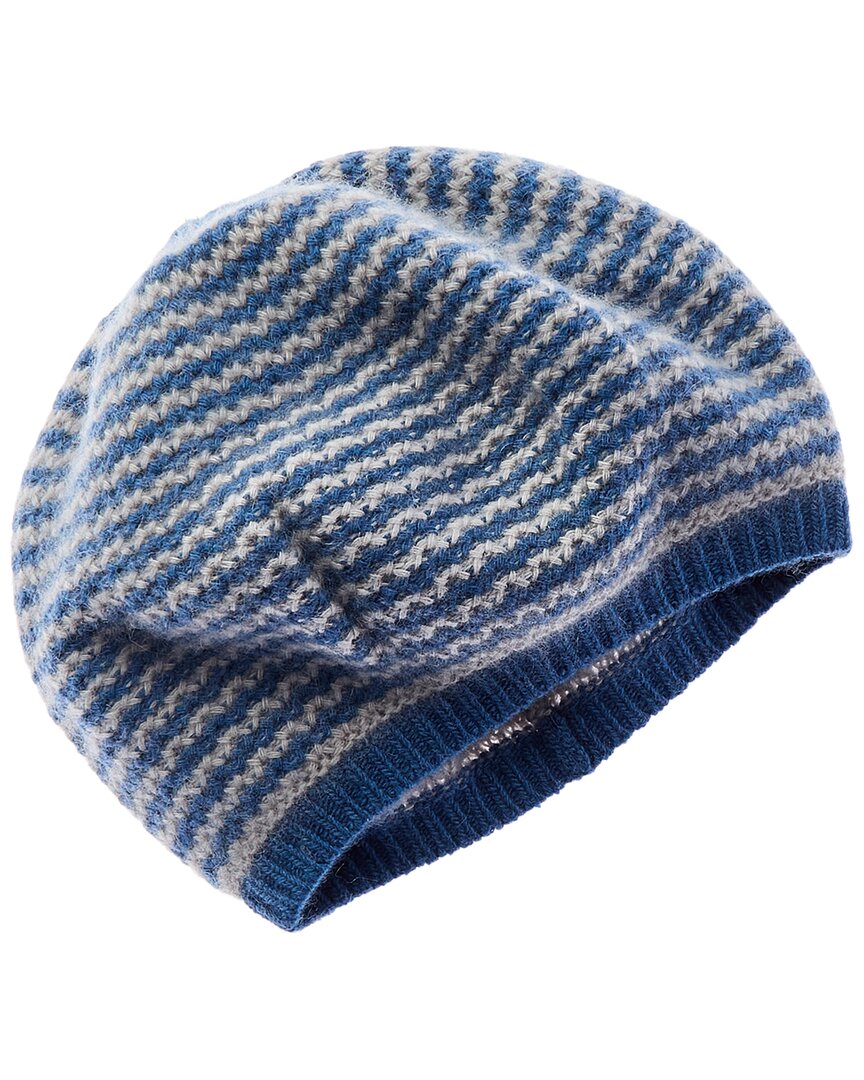 Portolano Striped Stitched Beanie In Blue