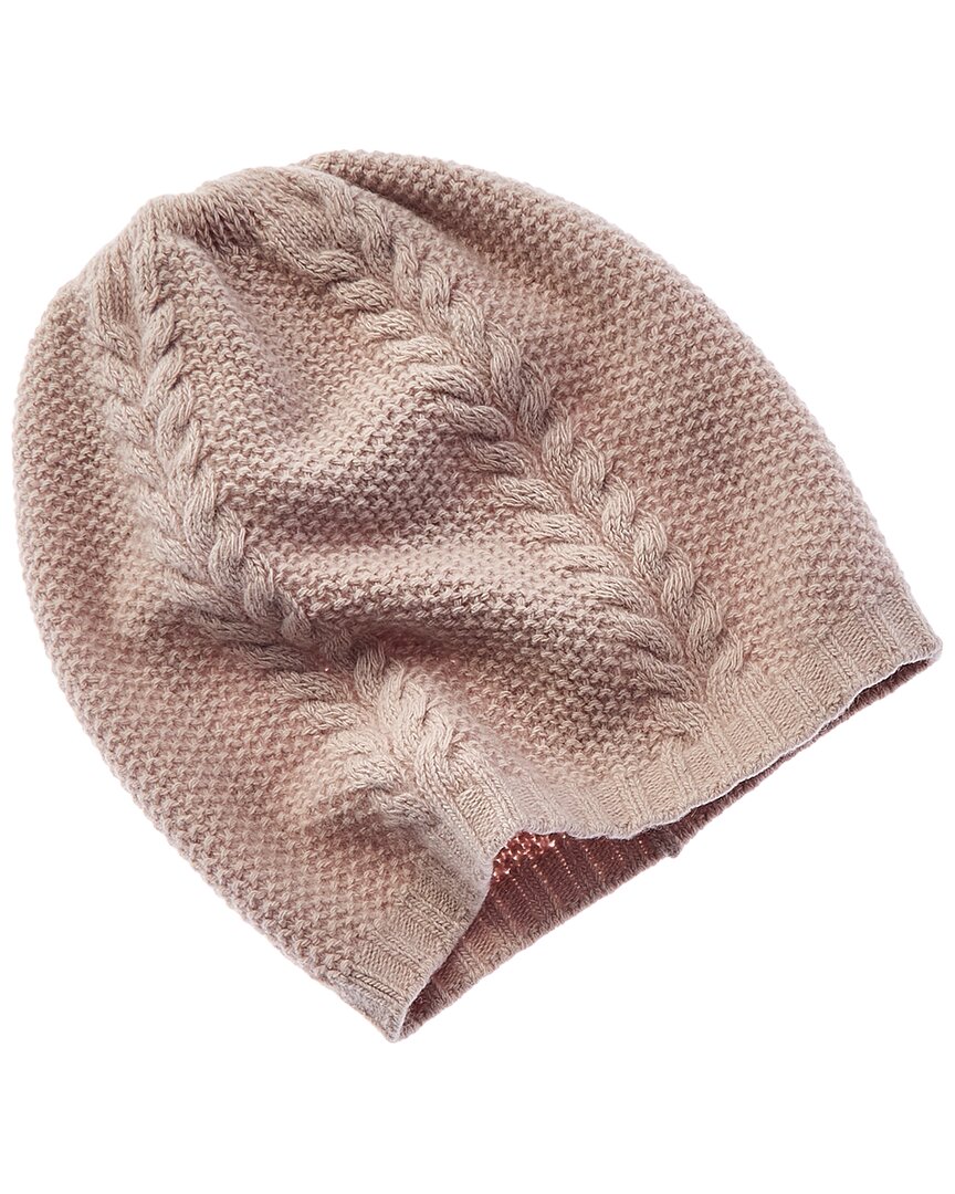 Portolano Stitched Slouchy Cashmere Hat In Grey