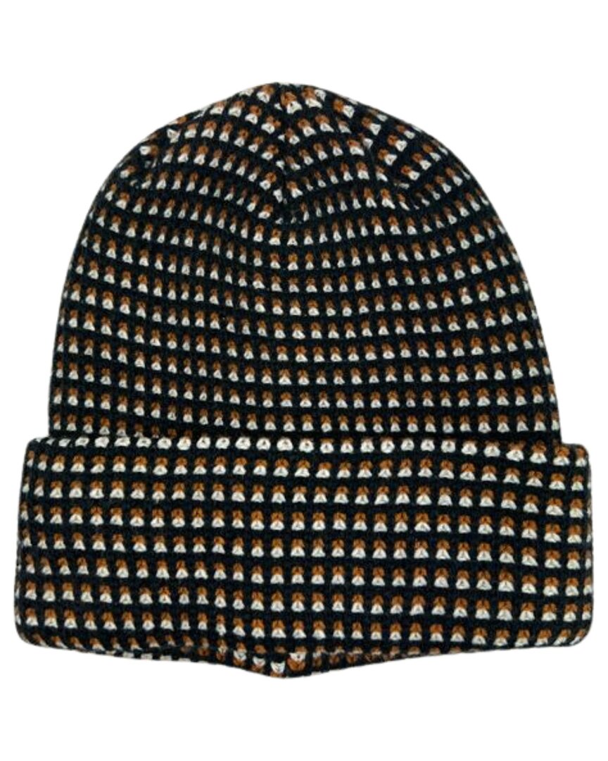 Marcus Adler Checkered Cuffed Knit Beanie In Black
