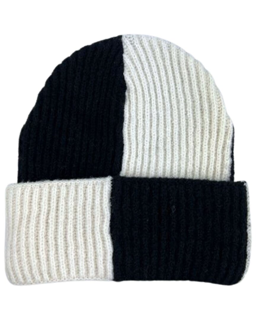 Marcus Adler Colorblocked Cuff Beanie In Black