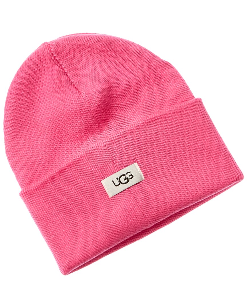 Ugg Knit Cuff Wool-blend Hat In Pink