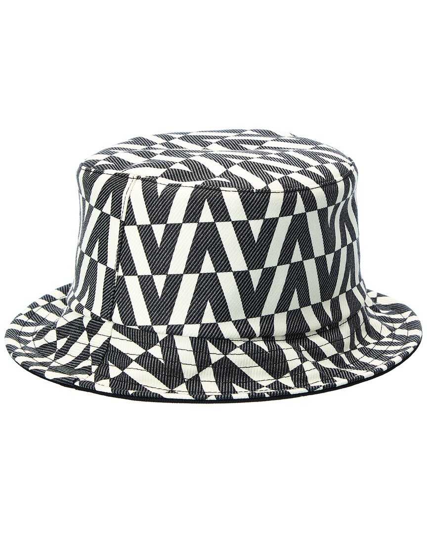 Shop Valentino Optical Print Wool-blend Bucket Hat In Black
