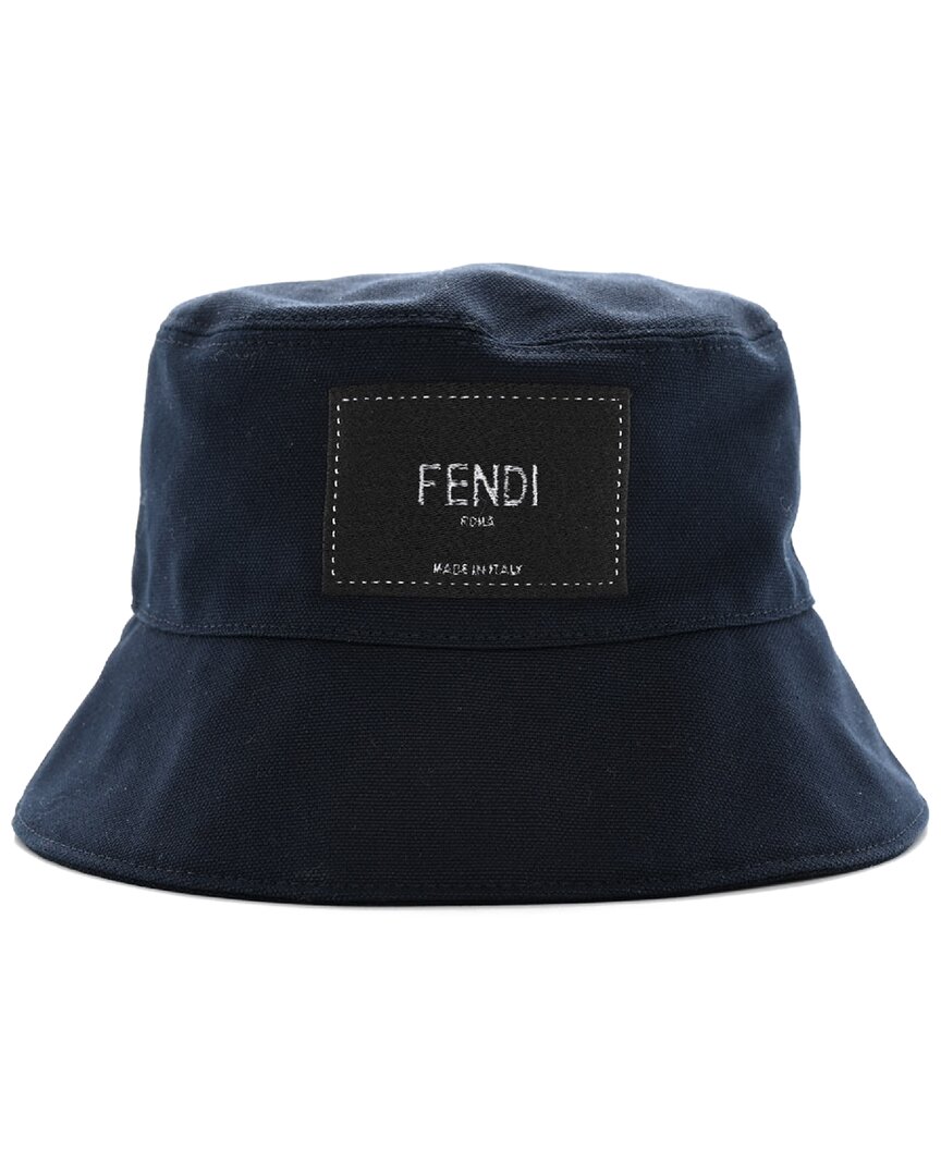 Fendi Logo Bucket Hat S, Size Leather (authentic )