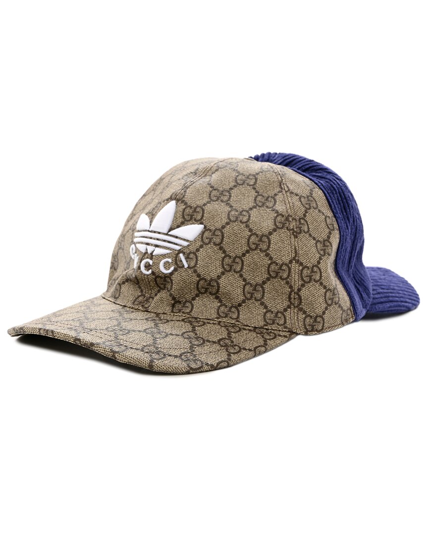 Gucci X Adidas Gg Supreme Monogram Velvet Double Sided Baseball Hat M (authentic )