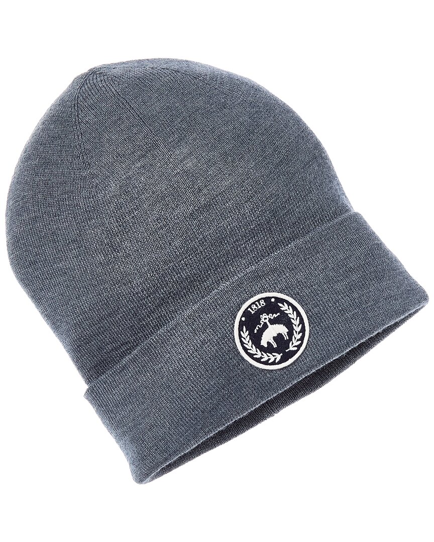 Brooks Brothers Patch Double Layer Wool-Blend Beanie Men's Grey Os