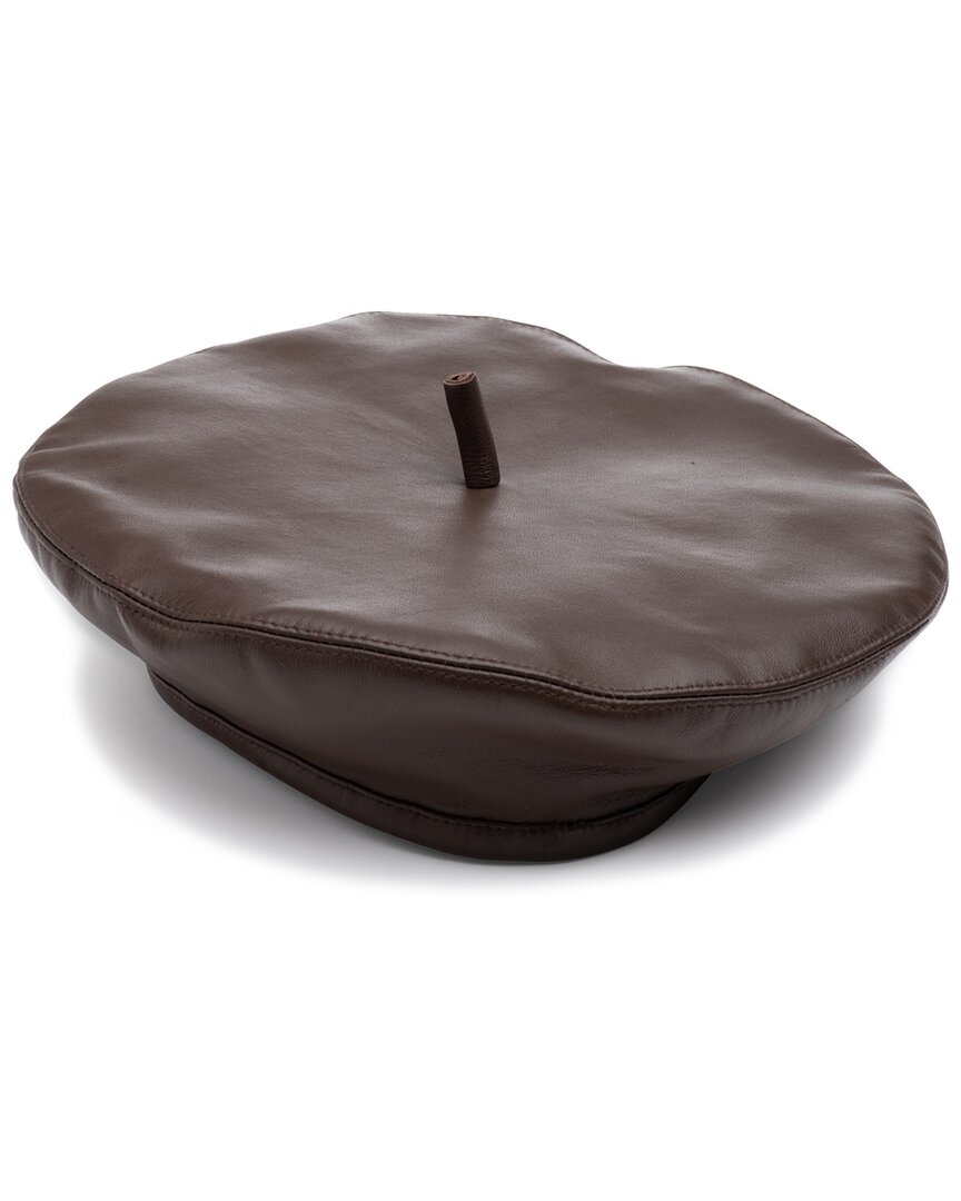 Eugenia Kim Carter Leather Fashion Hat In Brown