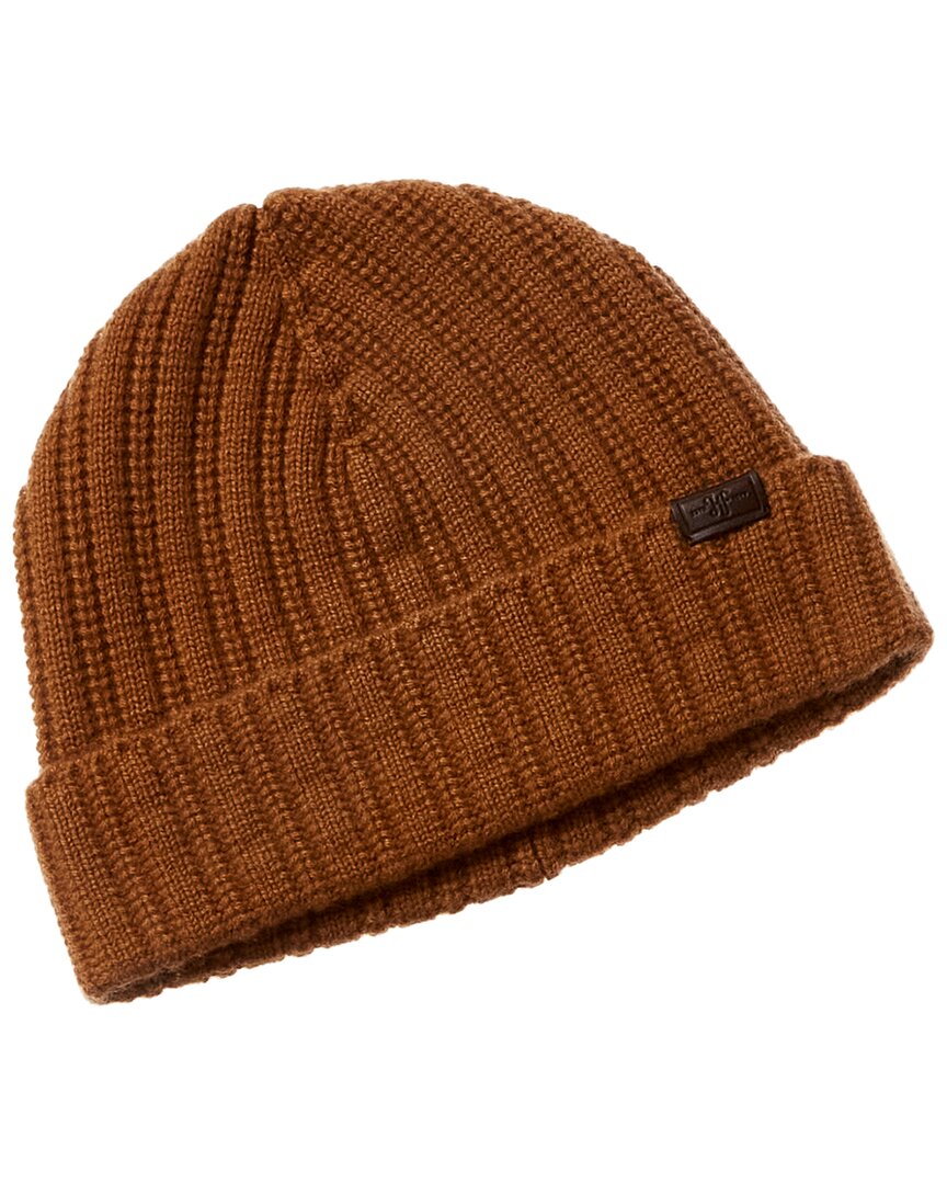Shop Hickey Freeman Marled Ribbed Cashmere Hat In Brown