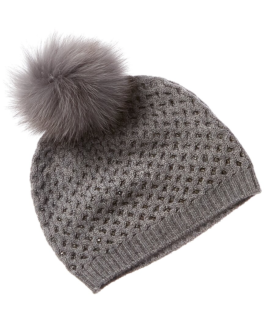 Forte Cashmere Textured Crystal Wool & Cashmere-blend Hat