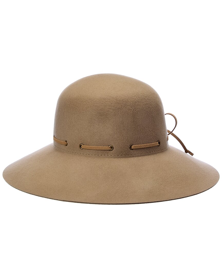 Bruno Magli Leather trim Wool Felt Hat In Beige ModeSens