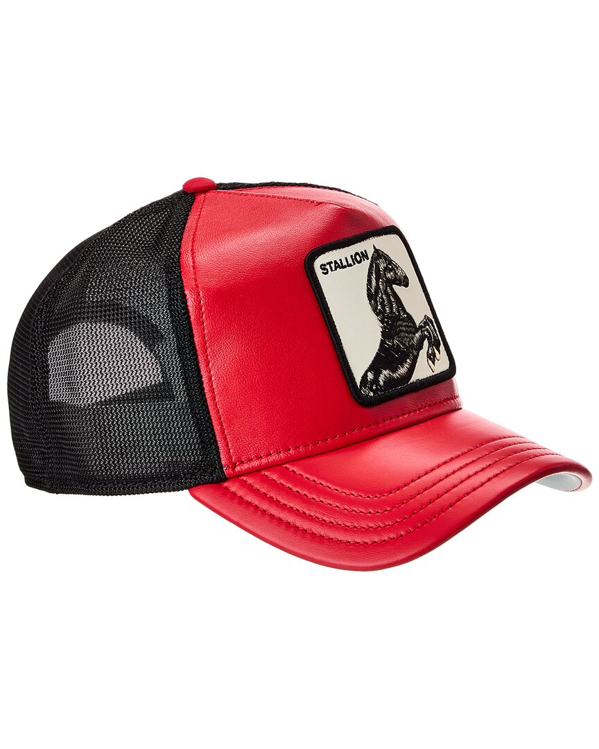 Goorin Bros The Stallion Leather Trucker Hat In Red