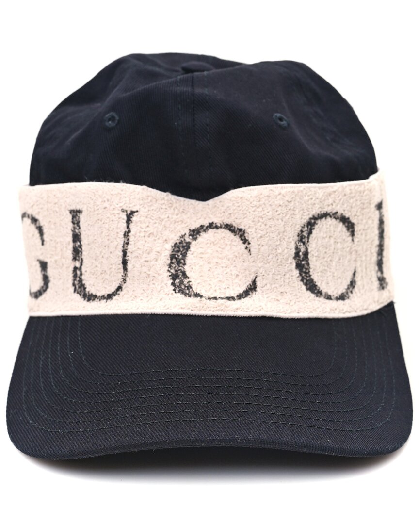 Gucci Gabardine Headband Baseball Hat M (authentic Pre-loved) In Blue