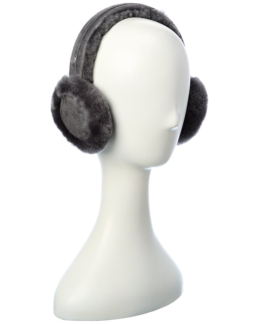 Ugg Dnu Packaway Center Strip Suede Earmuffs In Gray