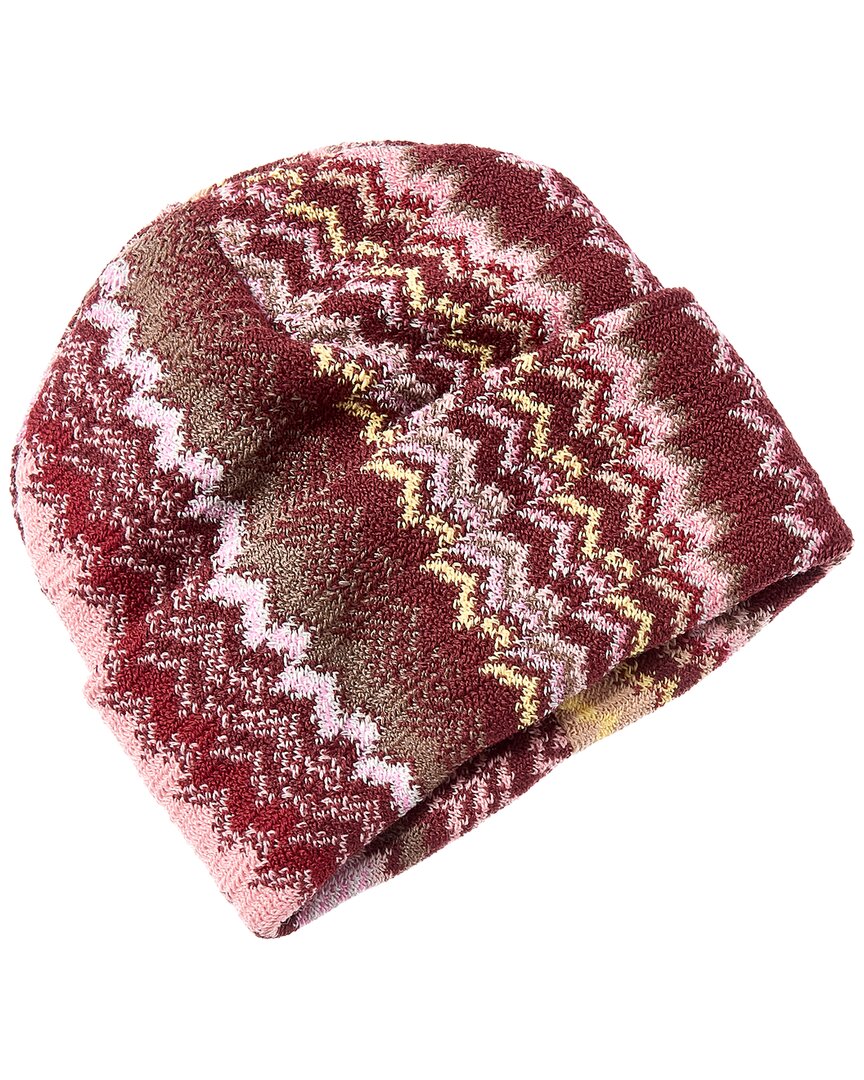 Missoni Wool-blend Beanie In Brown