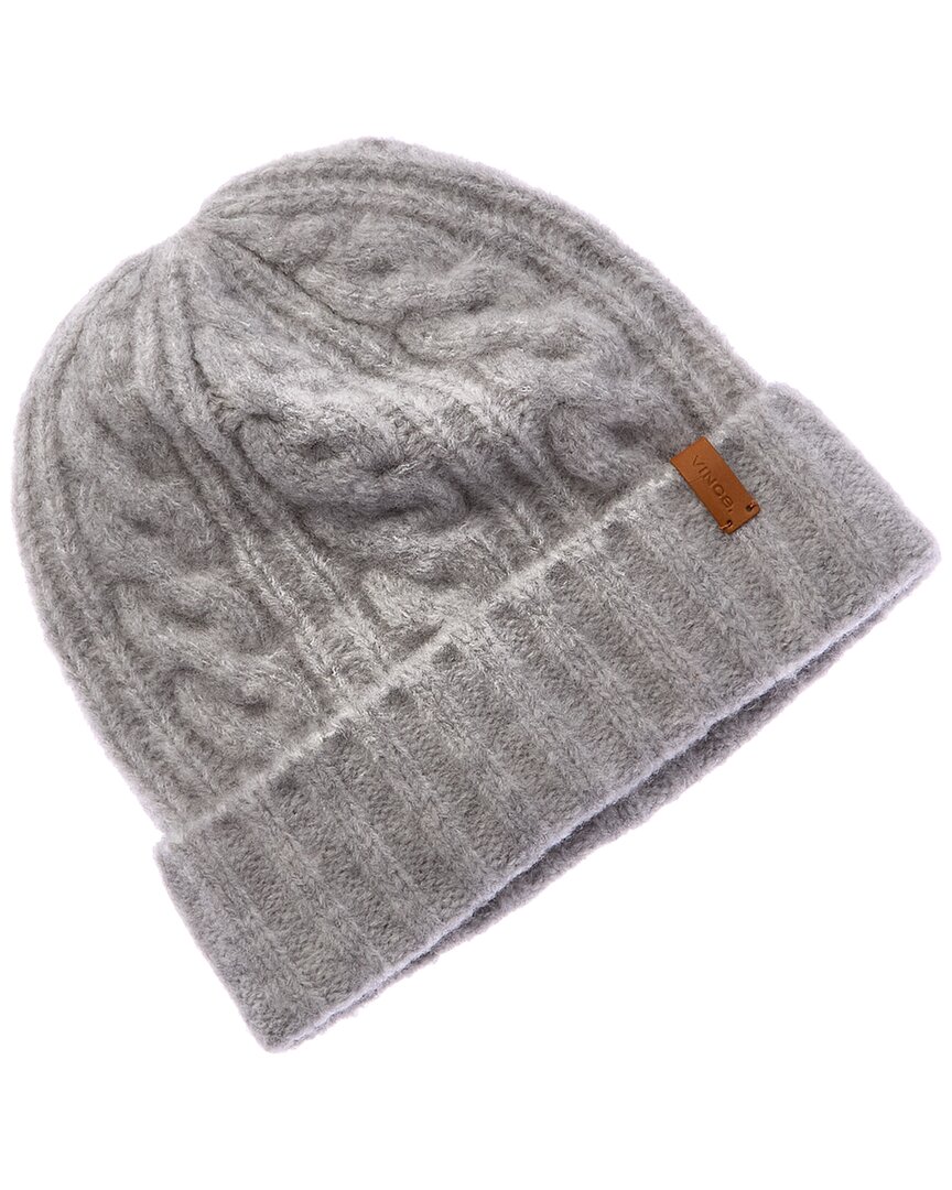 Vince Airspun Cable Cuffed Wool-blend Hat In Gray