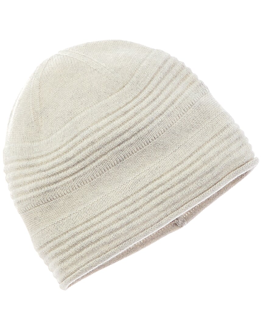 Qi Cashmere Textured Cashmere Beanie In Grey | ModeSens display picture 2