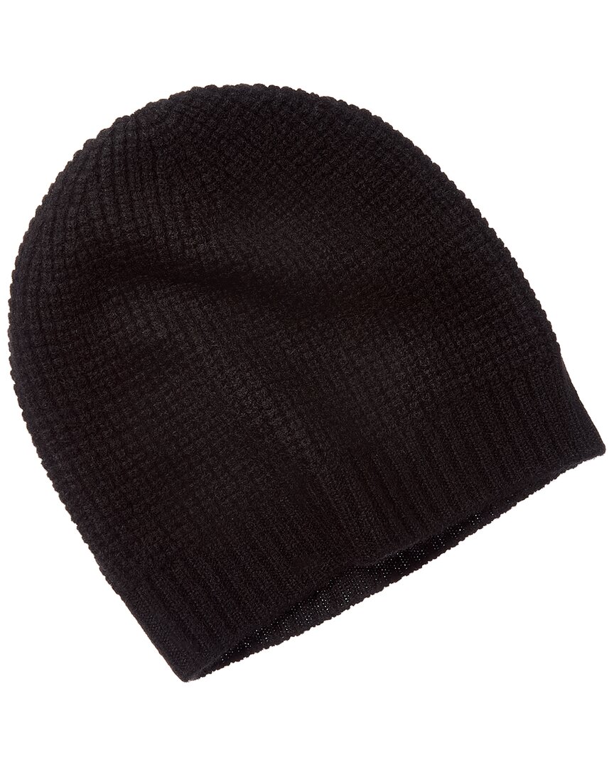 Hannah Rose Waffle Stitch Beanie In Black