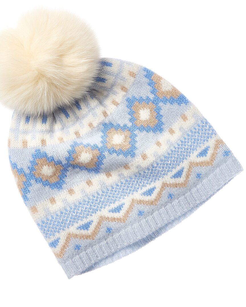 Hannah Rose Fairisle Pom Cashmere Hat