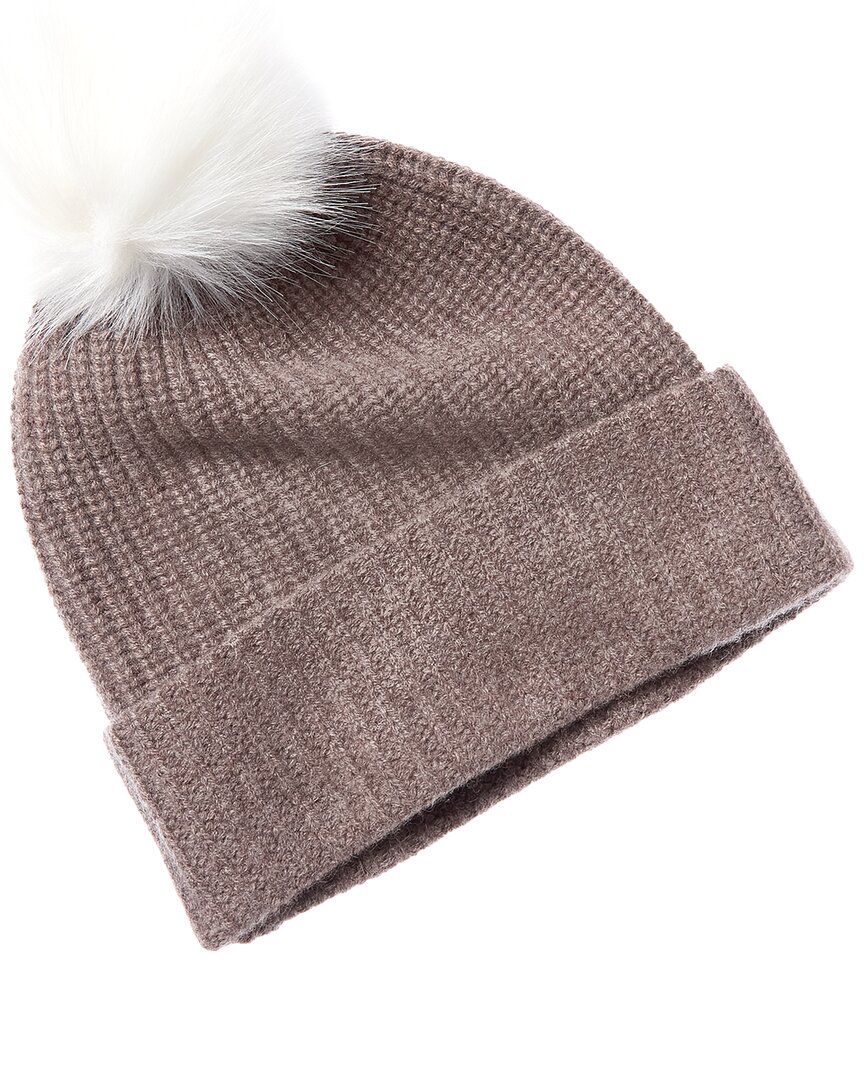 Hannah Rose Shaker Cashmere Hat In Gray