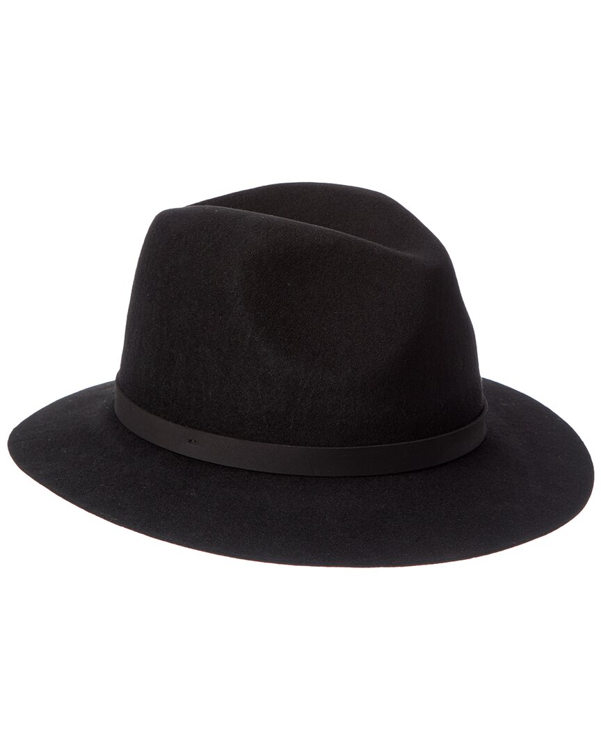 Bruno Magli Leather Band Wool Fedora In Brown