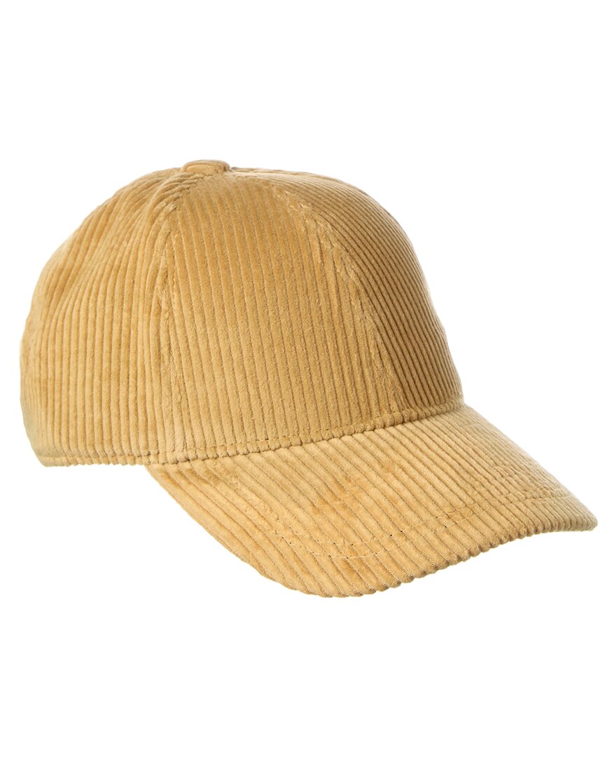 Bruno Magli Wide Wale Corduroy Baseball Cap In Gold