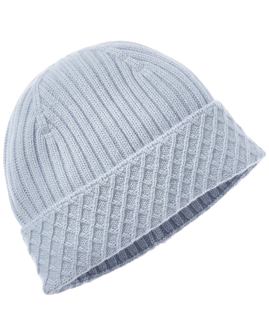 Bruno Magli Diamond Cuff Rib Cashmere Beanie In Brown