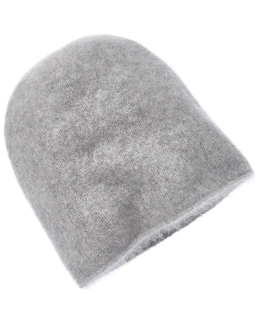 Amicale Cashmere Brushed Slouch Cashmere Beanie In Gray