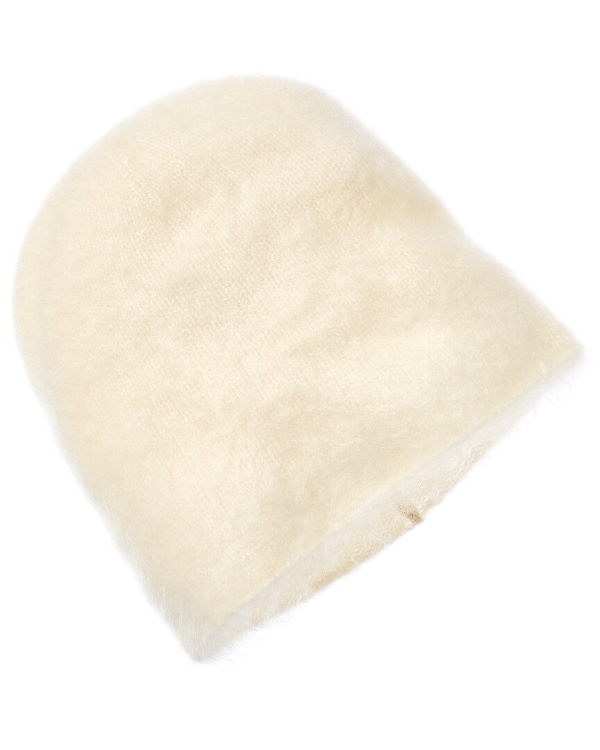 Amicale Cashmere Brushed Slouch Cashmere Beanie In Neutral