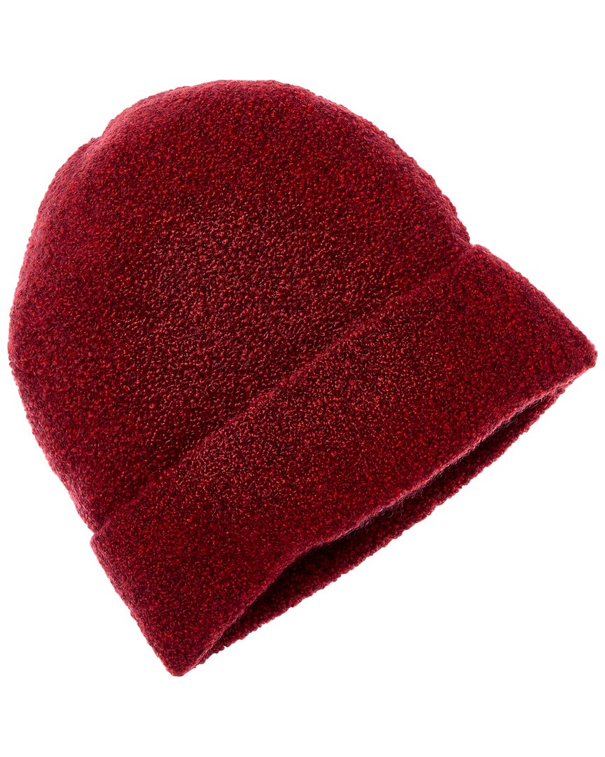 Amicale Cashmere Boucle Cashmere-blend Hat In Burgundy