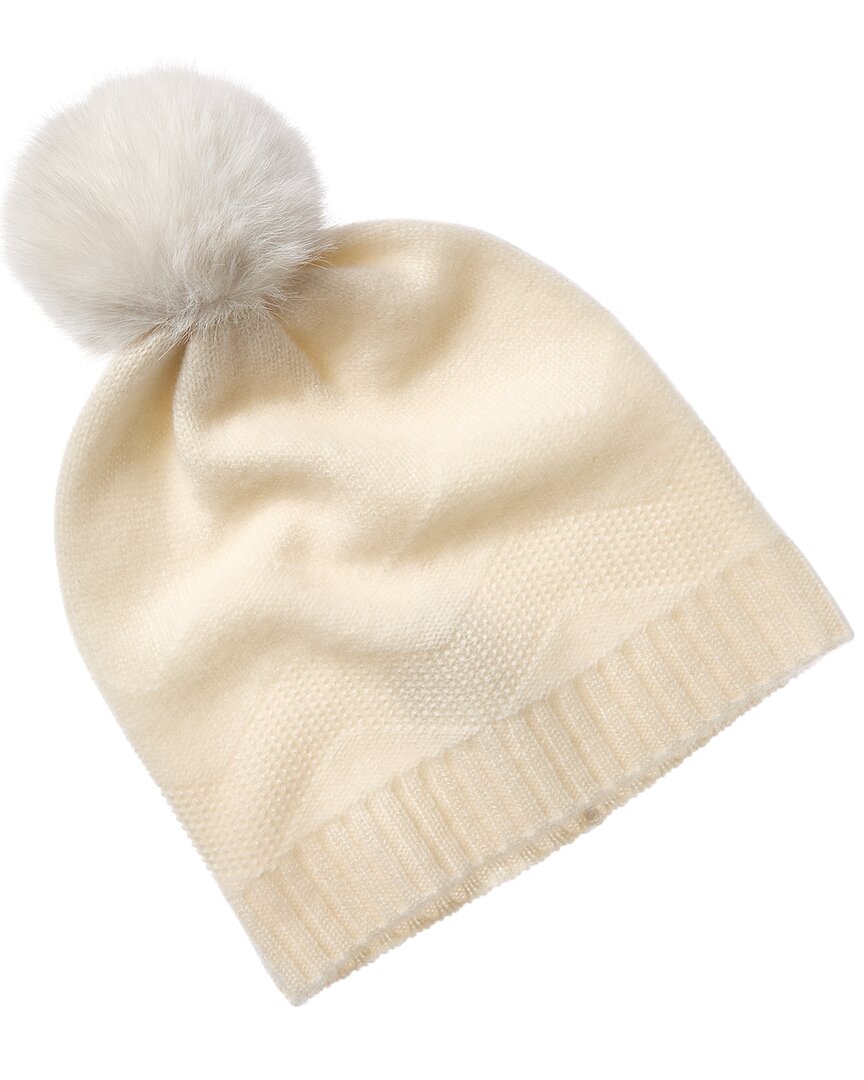 Phenix Zig-zag Texture Cashmere Beanie In Neutral