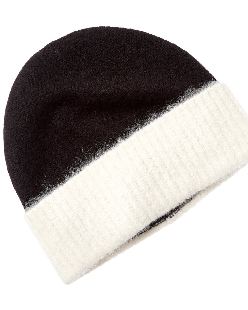 Phenix Colorblocked Cashmere Beanie In Black