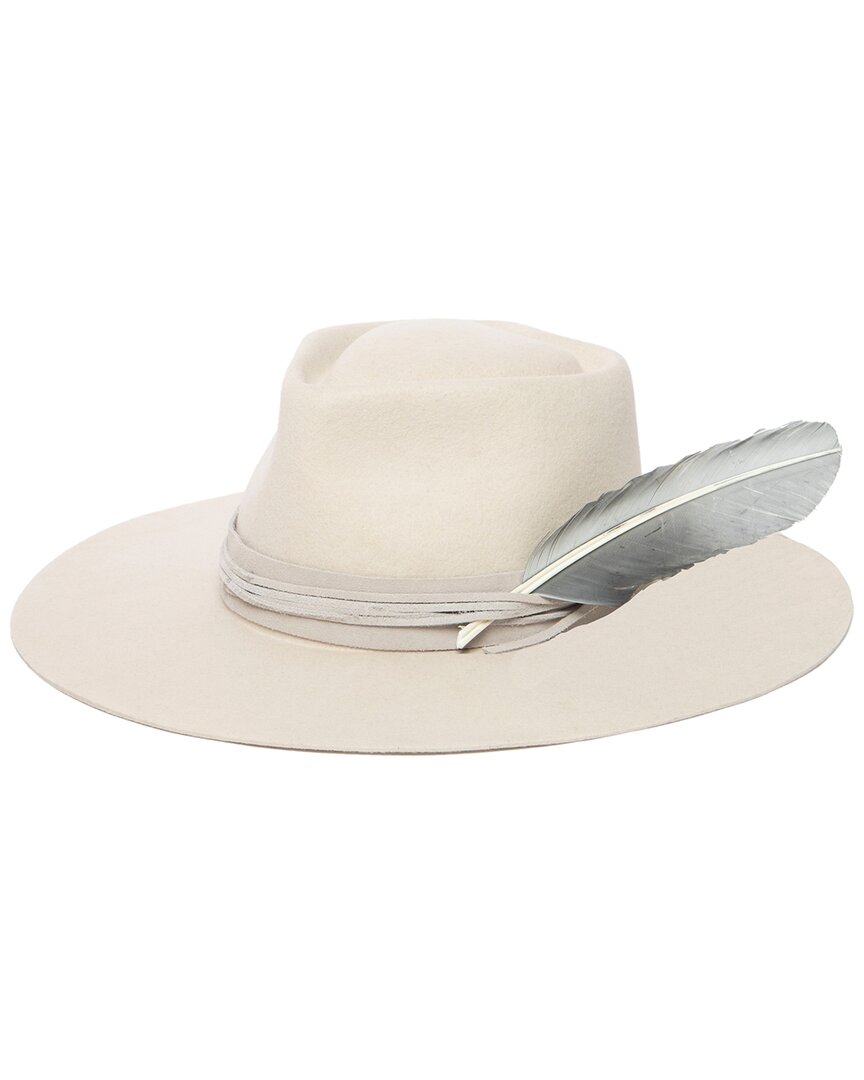 San Diego Hat Company Take My Name Stiff Brim Wool Hat In White