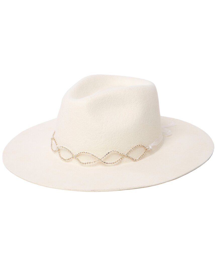 San Diego Hat Company Amore Stiff Brim Wool Hat In White