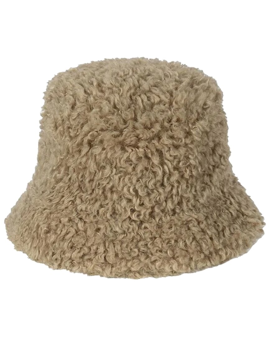 Lack Of Color Fluffy Bucket Hat In Neutral
