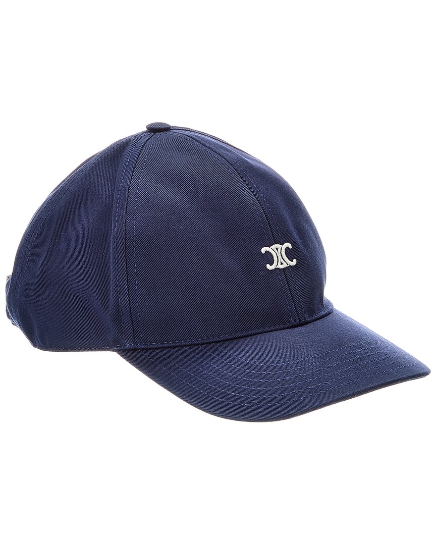Celine Triomphe Baseball Cap In Cotton In Brown