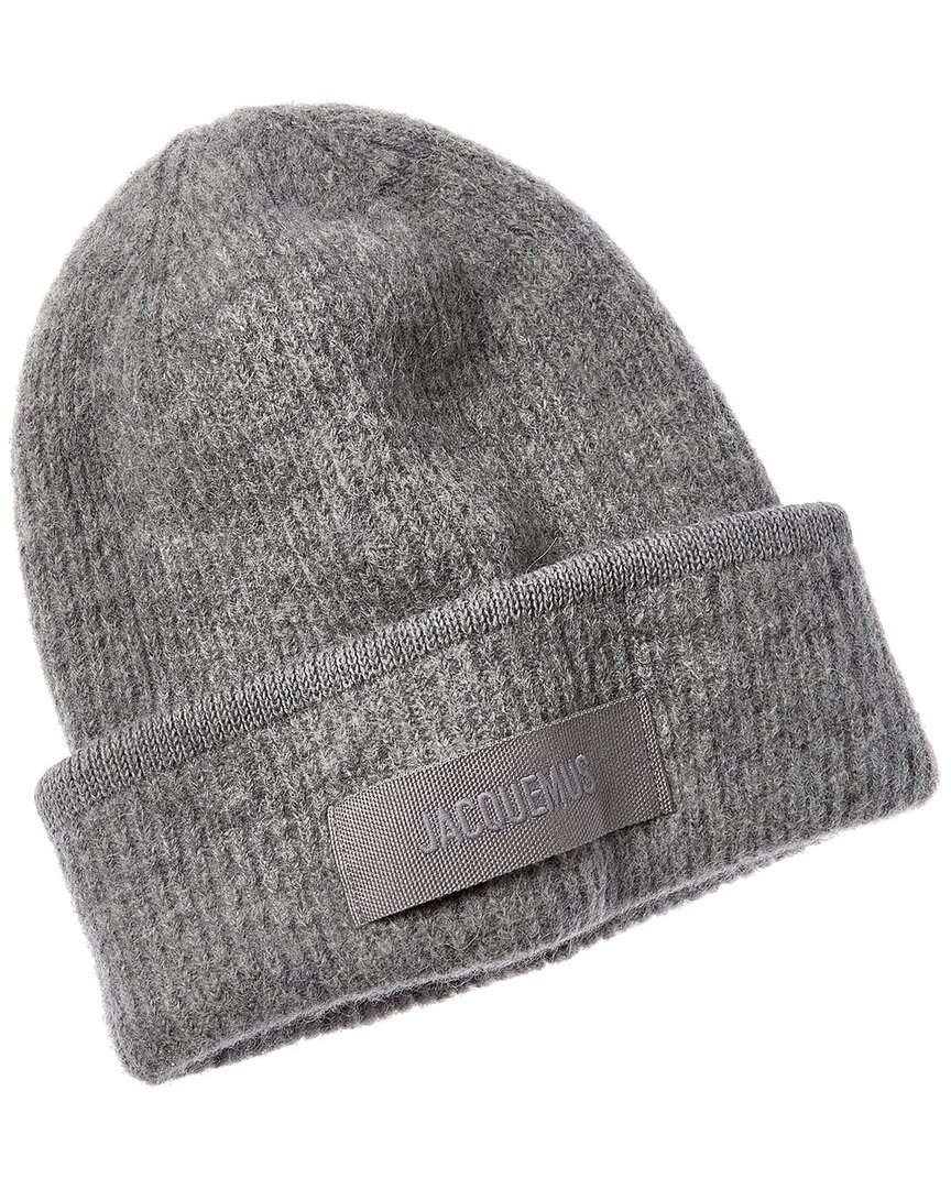 Jacquemus Gros Grain Alpaca & Wool-blend Beanie In Gray