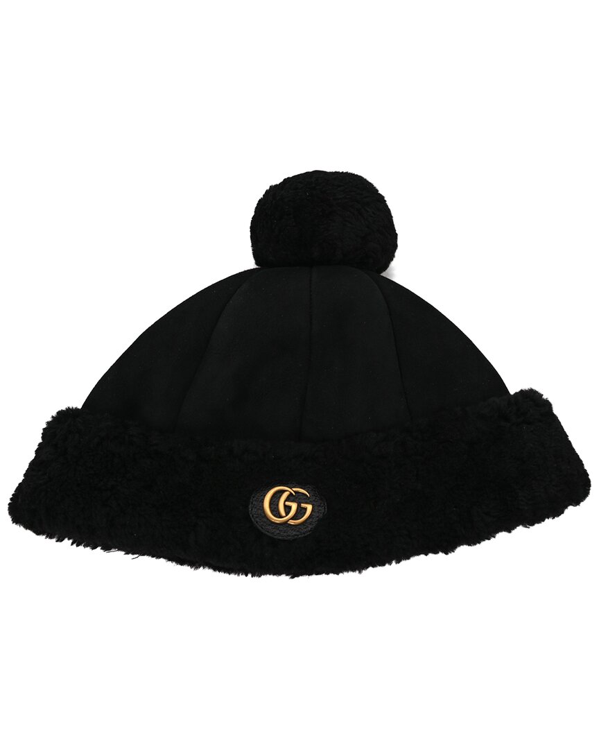 Gucci Merino Wool Double G Dana Pom Pom Hat M (authentic Pre-loved)