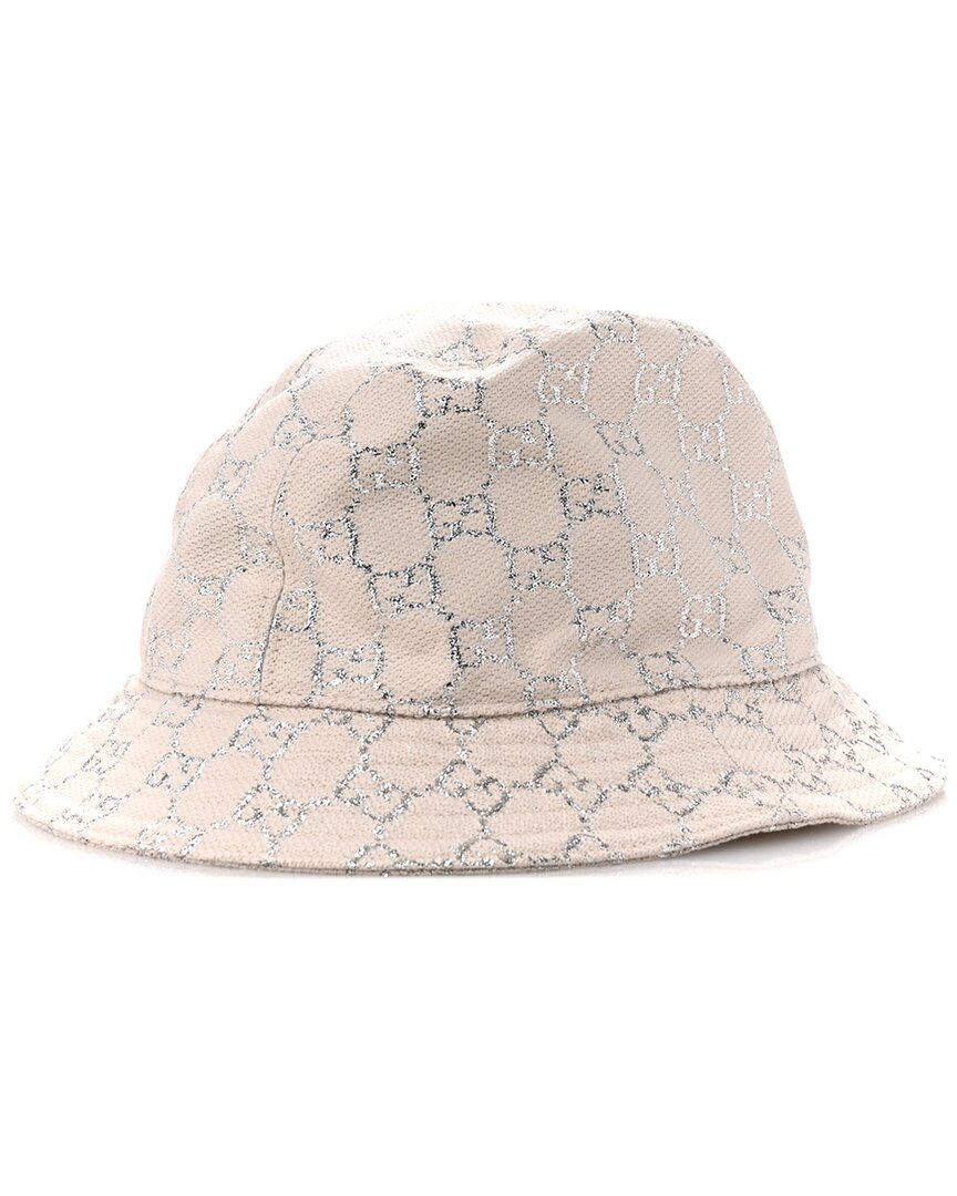 Gucci Canvas Lamé Gg Monogram Bucket Hat M (authentic Pre-loved)