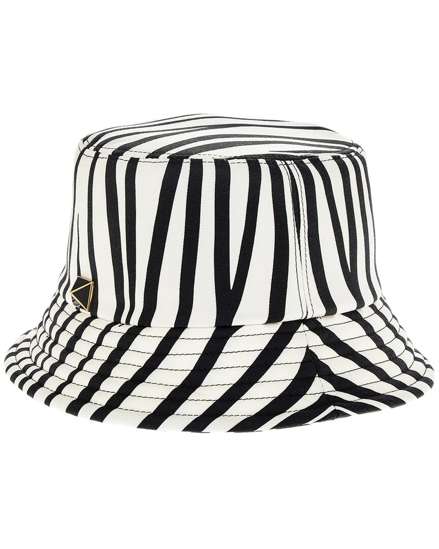 Shop Valentino Roman Stud Silk-blend Bucket Hat In White