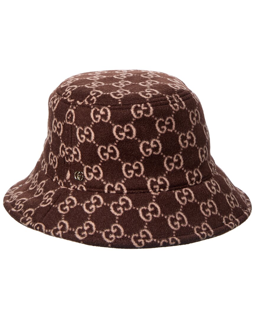Gucci Gg Wool Bucket Hat In Brown