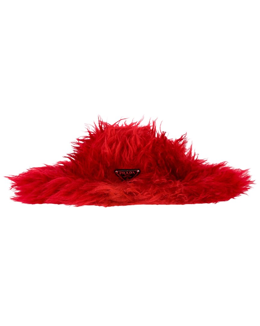 Prada Logo-plaque Hat (authentic Pre-loved) In Red