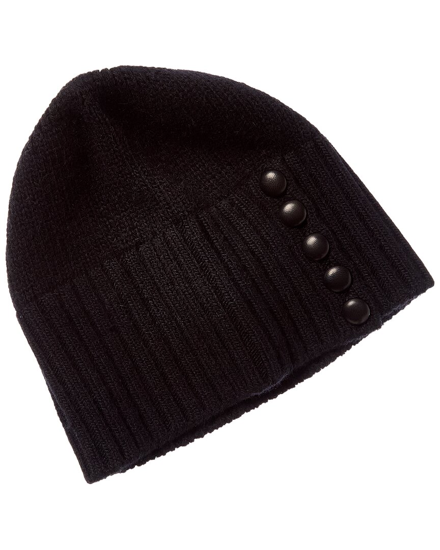 Portolano Buttons Wool & Cashmere-blend Hat In Black
