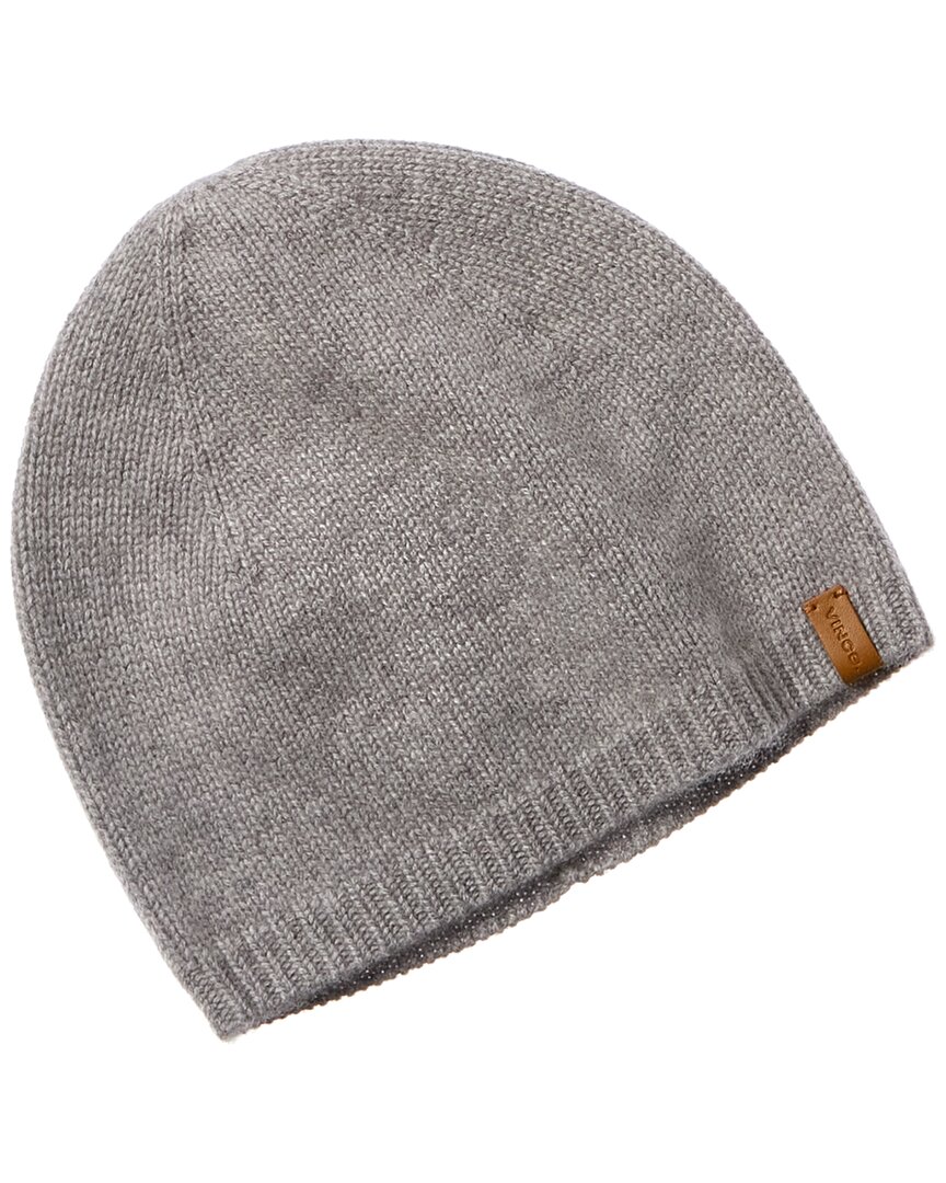 Vince Rib Hem Cashmere Beanie In Grey