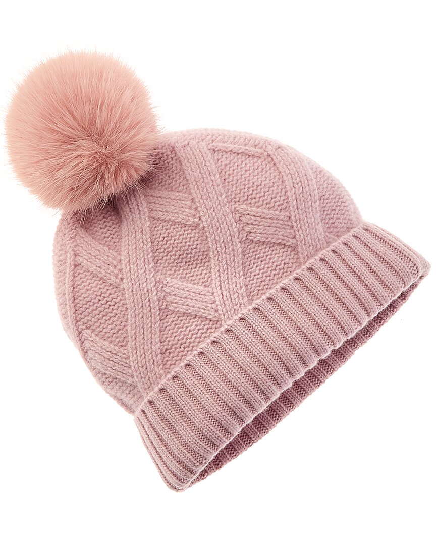 Shop Sofiacashmere Diamond Rib Cashmere Hat In Pink