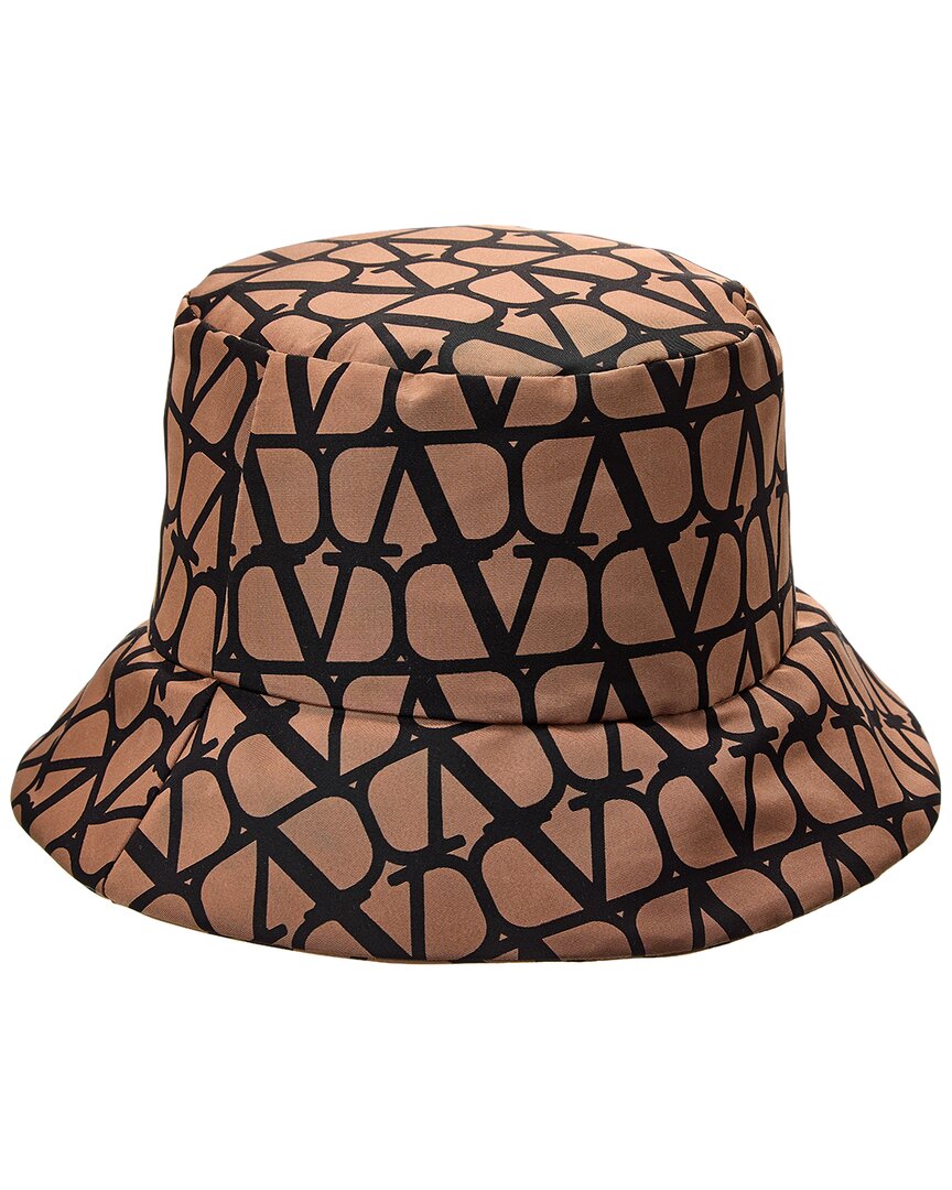 Shop Valentino Vlogo Toile Iconographe Silk Bucket Hat In Brown