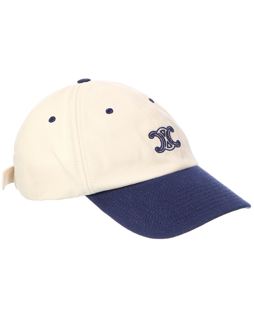Celine Logo Baseball Cap In White